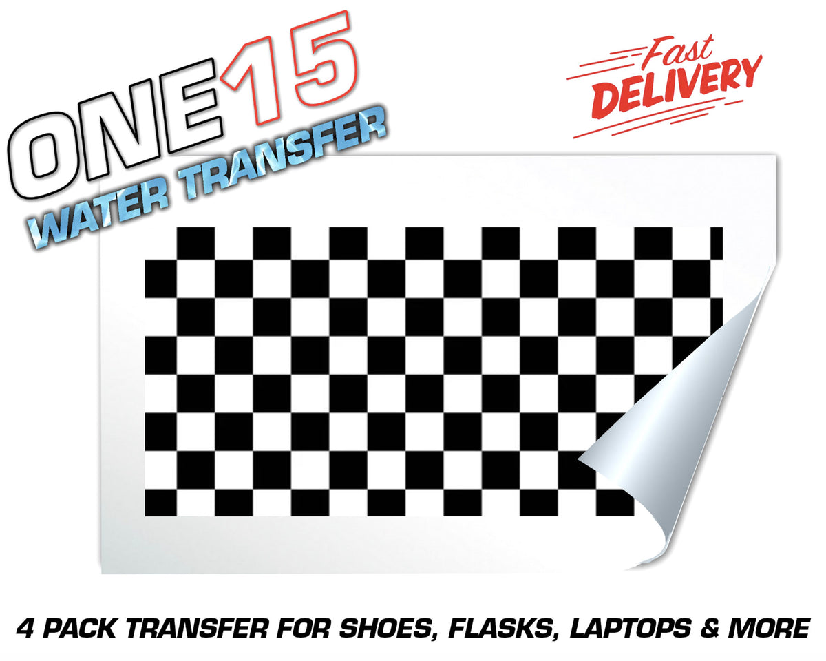 CHECKERS FULL COLOR WATER ACTIVATED TRANSFER FOR SHOES, FLASKS, CUPS