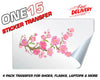 CHERRY BLOSSOM STICKER HEAT ACTIVATED TRANSFER FOR SHOES, LAPTOPS, FLASKS ETC