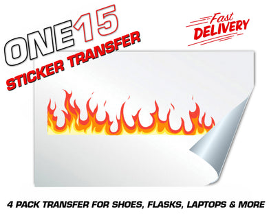 FLAMES STICKER HEAT ACTIVATED TRANSFER FOR SHOES, LAPTOPS, FLASKS ETC