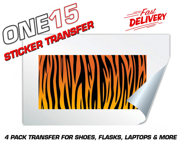 TIGER STRIPE PATTERN STICKER HEAT ACTIVATED TRANSFER FOR SHOES, LAPTOPS, FLASKS ETC