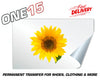 SUNFLOWER PERMANENT FULL COLOR HEAT ACTIVATED TRANSFER FOR LEATHER, FABRIC, CLOTHING ETC