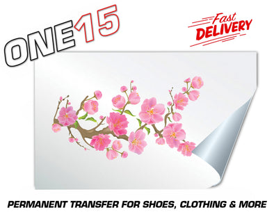 CHERRY BLOSSOM PERMANENT FULL COLOR HEAT ACTIVATED TRANSFER FOR LEATHER, FABRIC, CLOTHING ETC