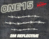 BARBED WIRE 3M REFLECTIVE HEAT ACTIVATED TRANSFER FOR LEATHER, FABRIC, WOOD, PLASTIC, GLASS ETC