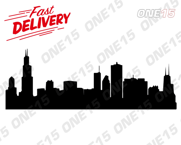 CHICAGO CITY SKYLINE VINYL PAINTING STENCIL SIZE PACK *HIGH QUALITY*