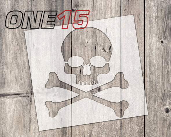Skull & bones mylar stencil | reusable | for wood food t shirt shoes painting airbrushing | food safe | diy crafting