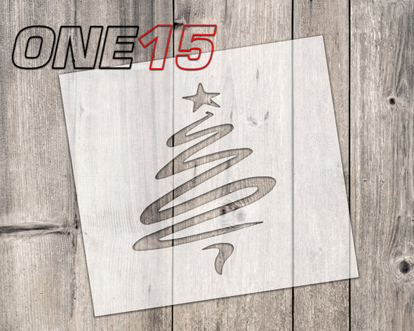 Scribble christmas tree mylar stencil | reusable | for wood food t shirt shoes painting airbrushing | food safe | diy crafting