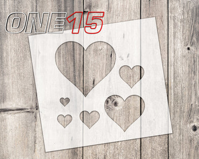 Hearts mylar stencil | reusable | for wood food t shirt shoes painting airbrushing | food safe | diy crafting