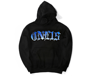 ONE15 BLUE CHROME SPELL OUT HOODIE
