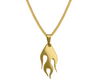 GOLD HOT ROD FLAME PENDANT NECKLACE