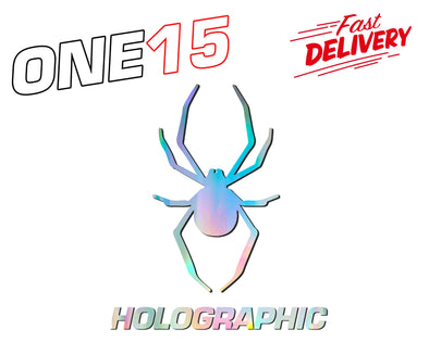 SPIDER HOLOGRAPHIC RAINBOW CHROME BUTTERFLY HEAT ACTIVATED TRANSFER FOR LEATHER, FABRIC, WOOD, PLASTIC, GLASS ETC