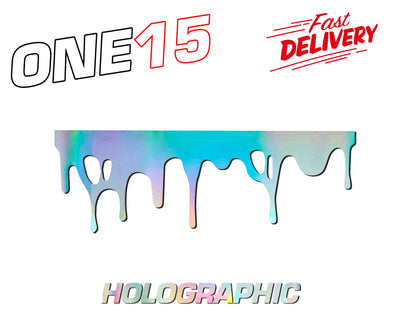DRIP DECAL HOLOGRAPHIC RAINBOW CHROME BUTTERFLY HEAT ACTIVATED TRANSFER FOR LEATHER, FABRIC, WOOD, PLASTIC, GLASS ETC